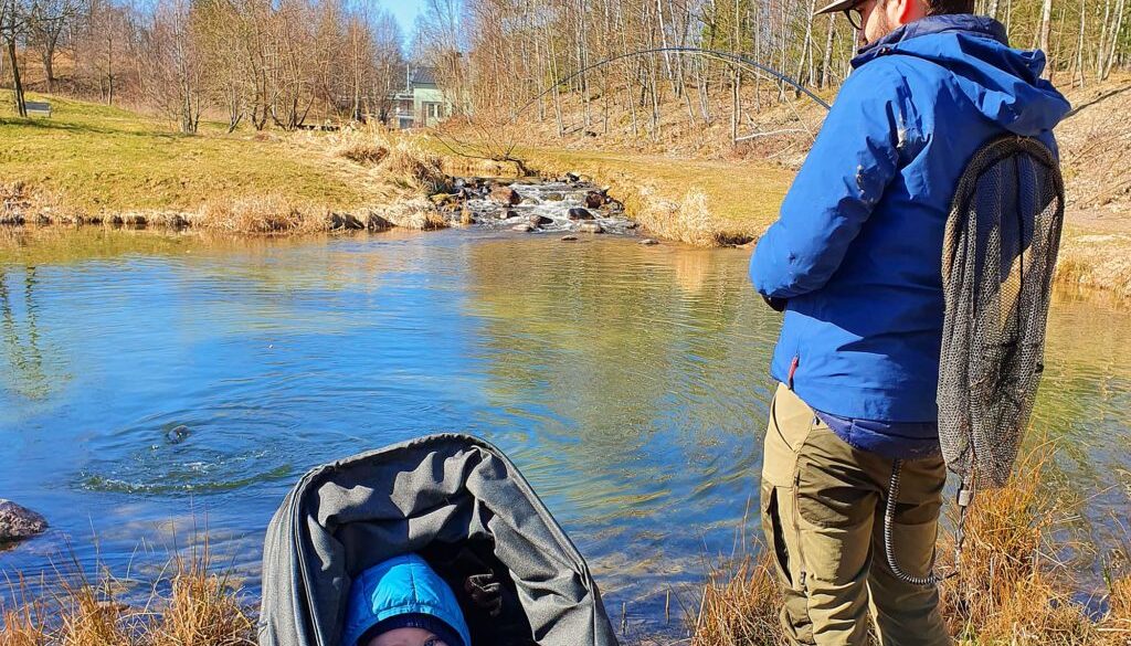 A man fishing in the river